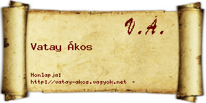 Vatay Ákos névjegykártya